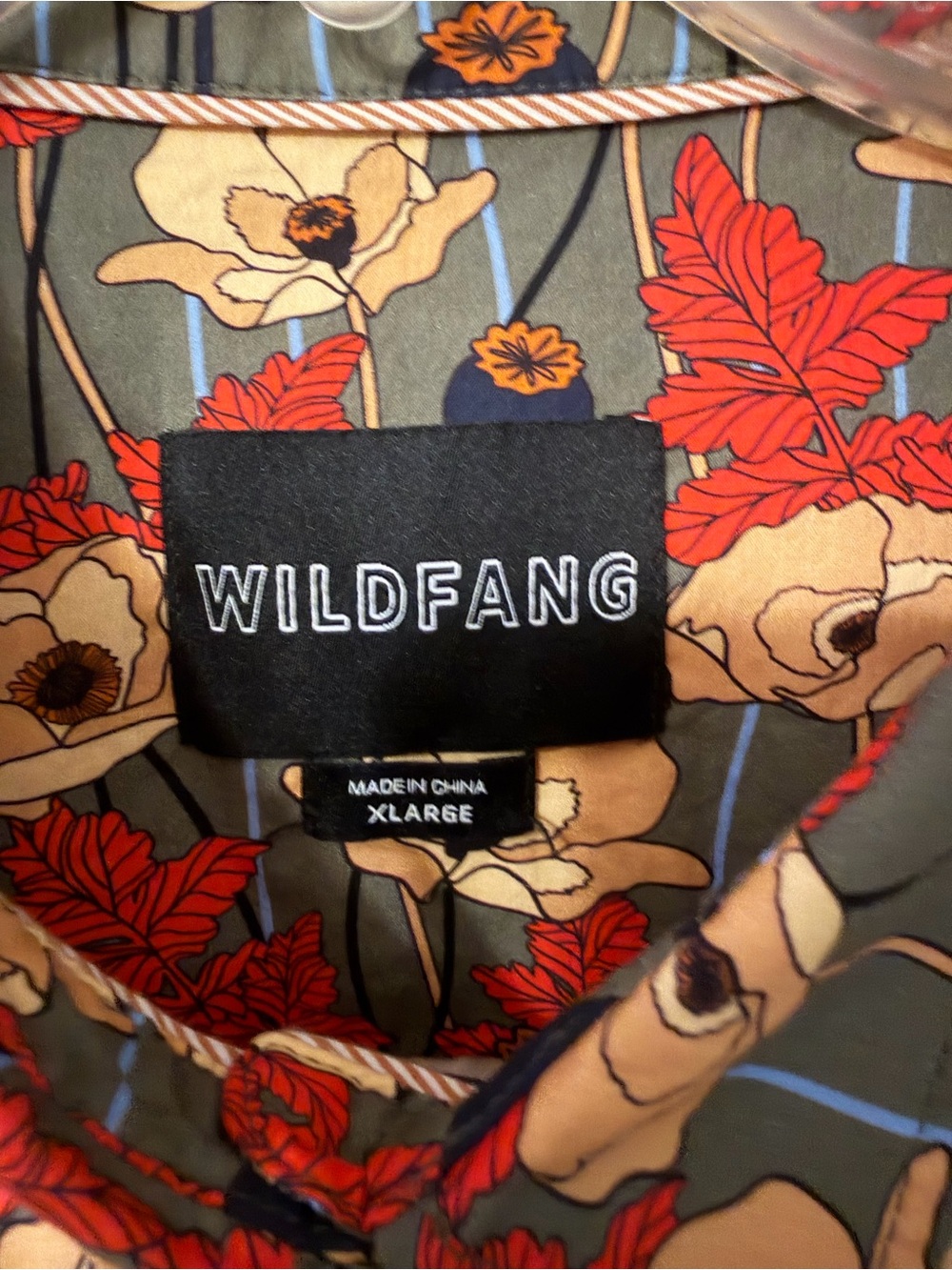 Wildfang Poppies Short-Sleeve Floral Button-Down Shirt Sz XL - Picture 3 of 7